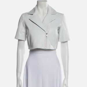 LAMARQUE Lamb Leather Bolero Size: XS Women's White Leather Jacket Brand New